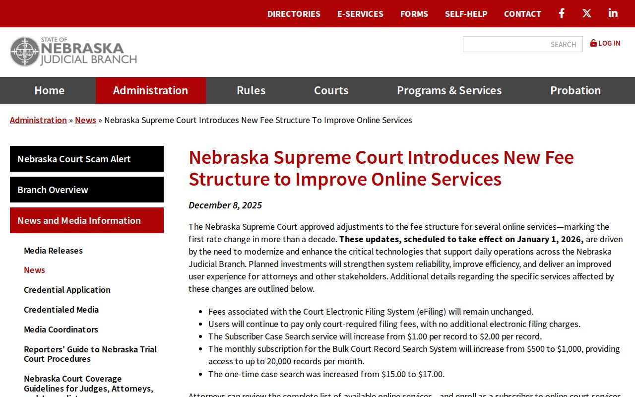 McPherson County docket search current JUSTICE fee notice