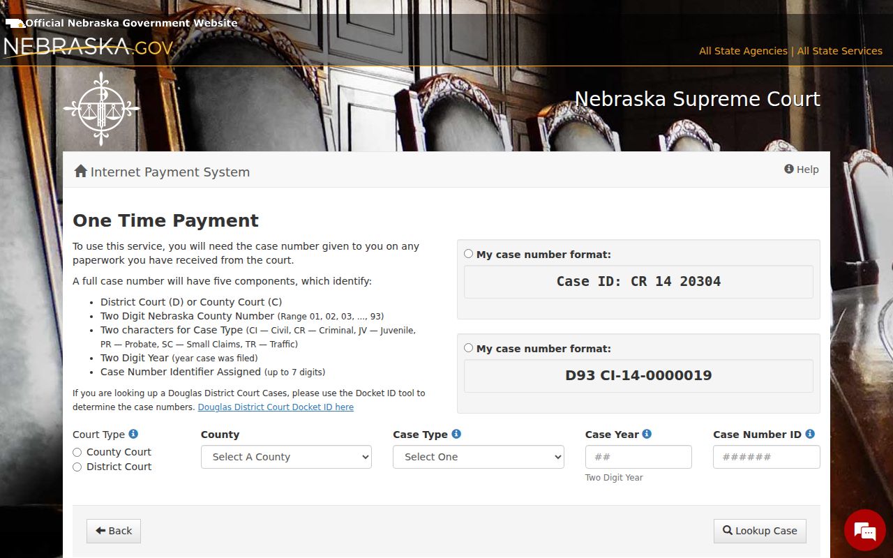 McPherson County traffic court records one-time payment lookup fields
